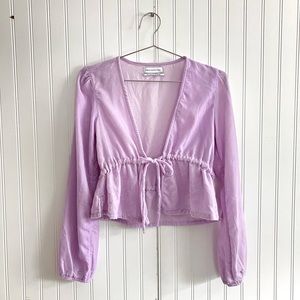 URBAN OUTFITTERS Velvet Peasant Top